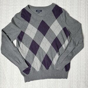 Croft and Barrow Womens Argyle Knit Sweater Size S Preppy Academic Professional